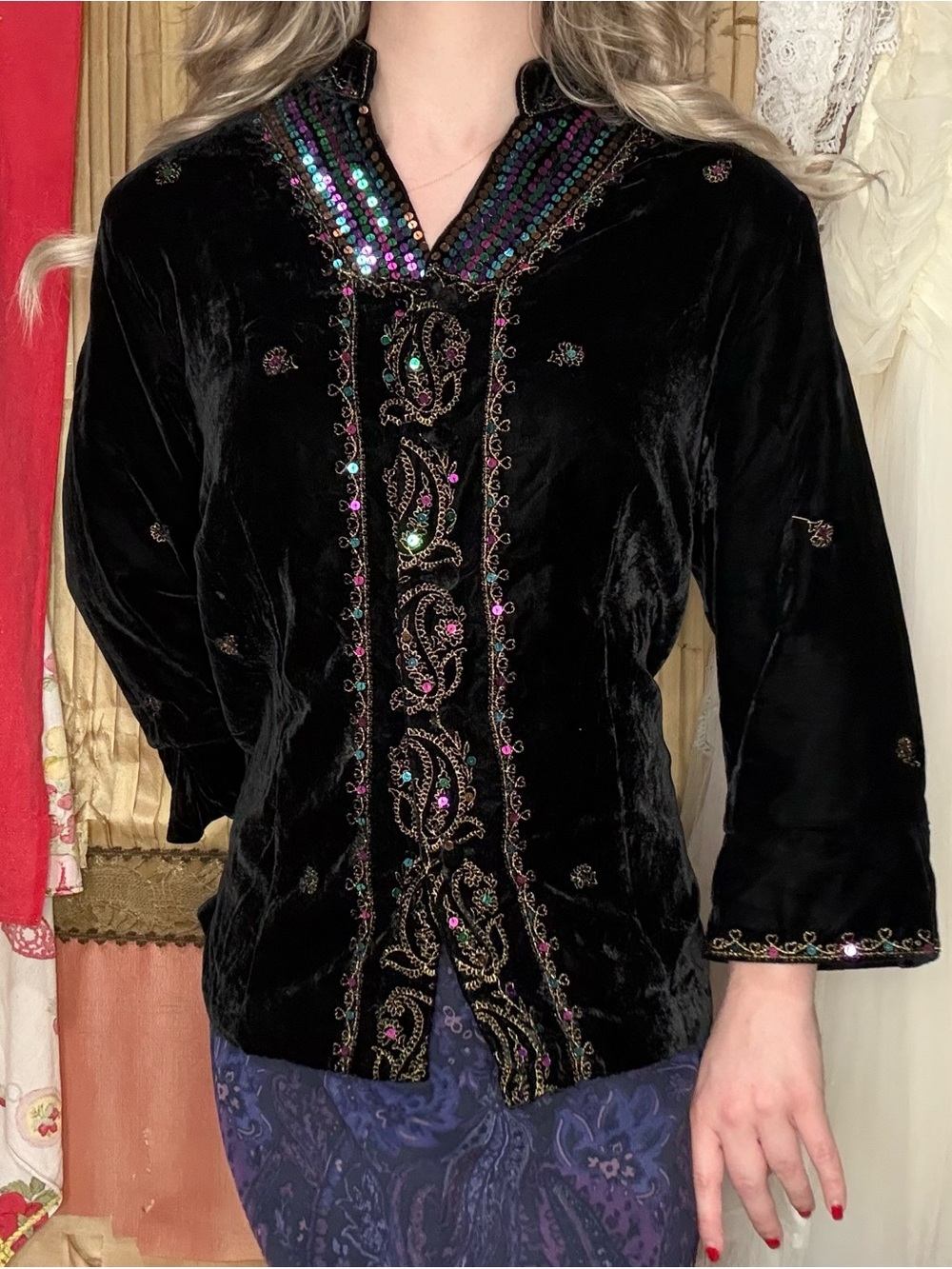 Vintage 90’s Dress Barn Black Velvet Jacket